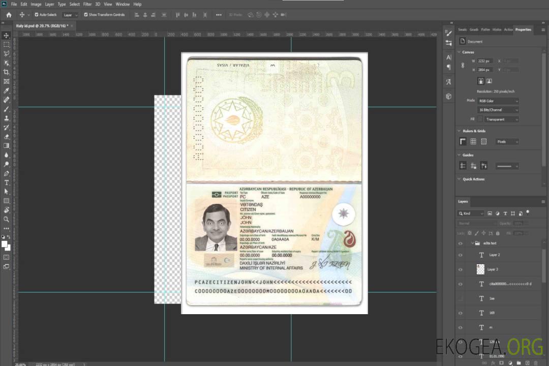 Passeport azerbaïdjanais template Passeport azerbaïdjanais template